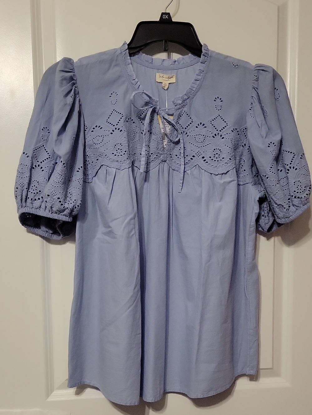 Linda Anderson Women's XL, Blue, Puff Sleeve, Blouse. NWT.